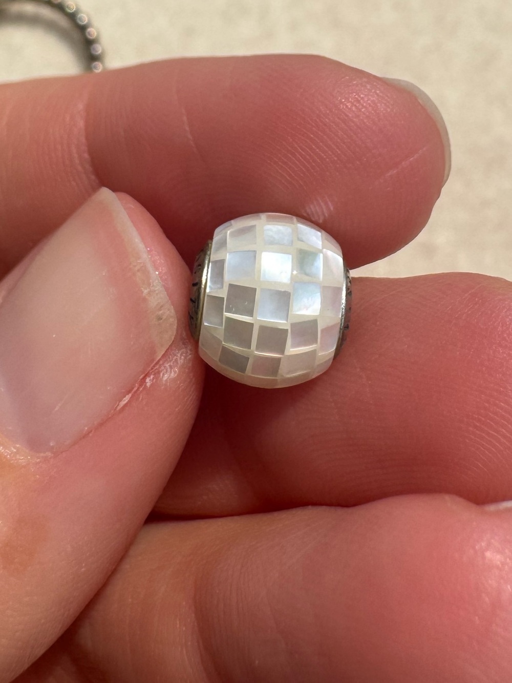 Pandora Mother of Pearl Mosaic Charm - Iridescent White